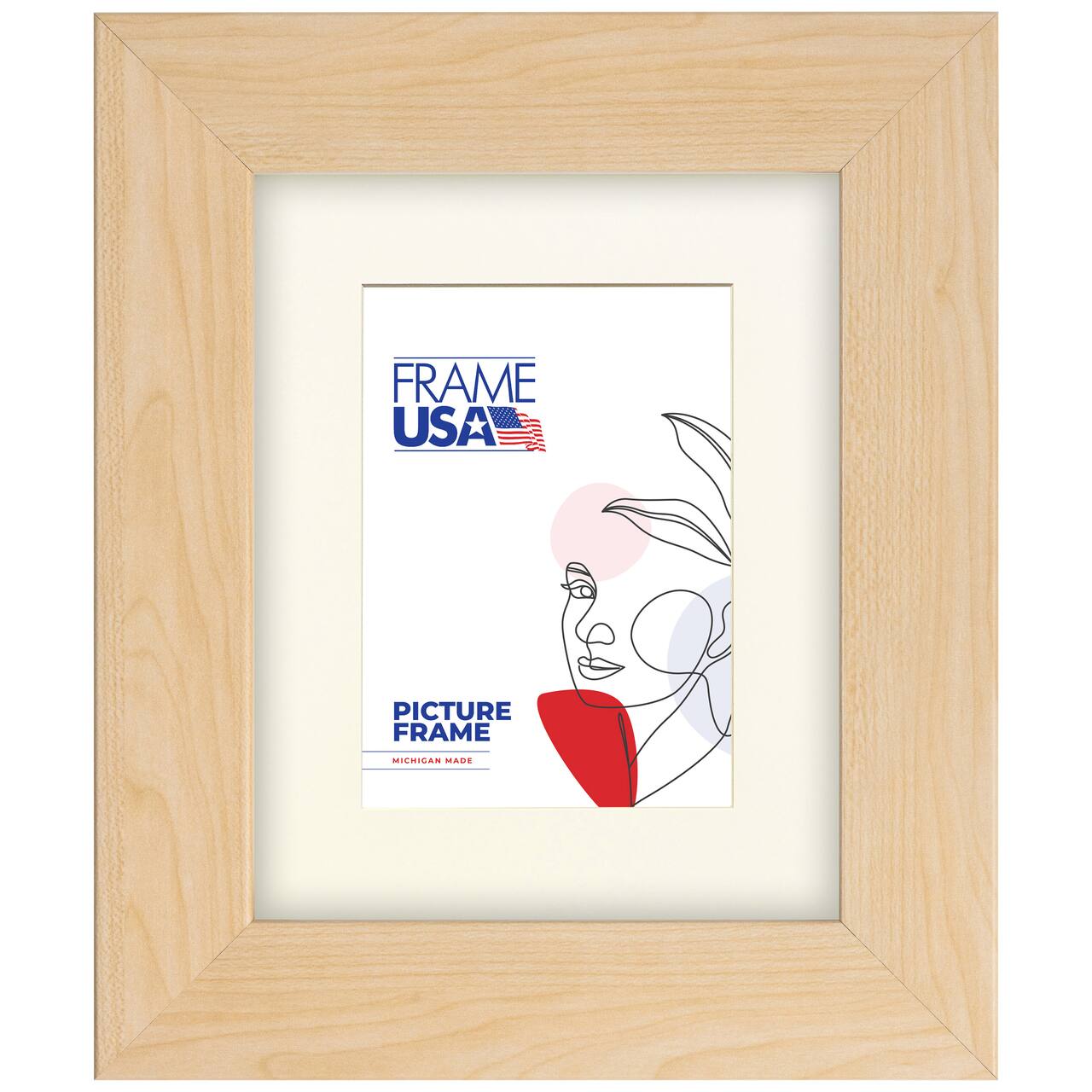 Frame USA Corporate Wide American Maple Single Image Picture Frame with Mat